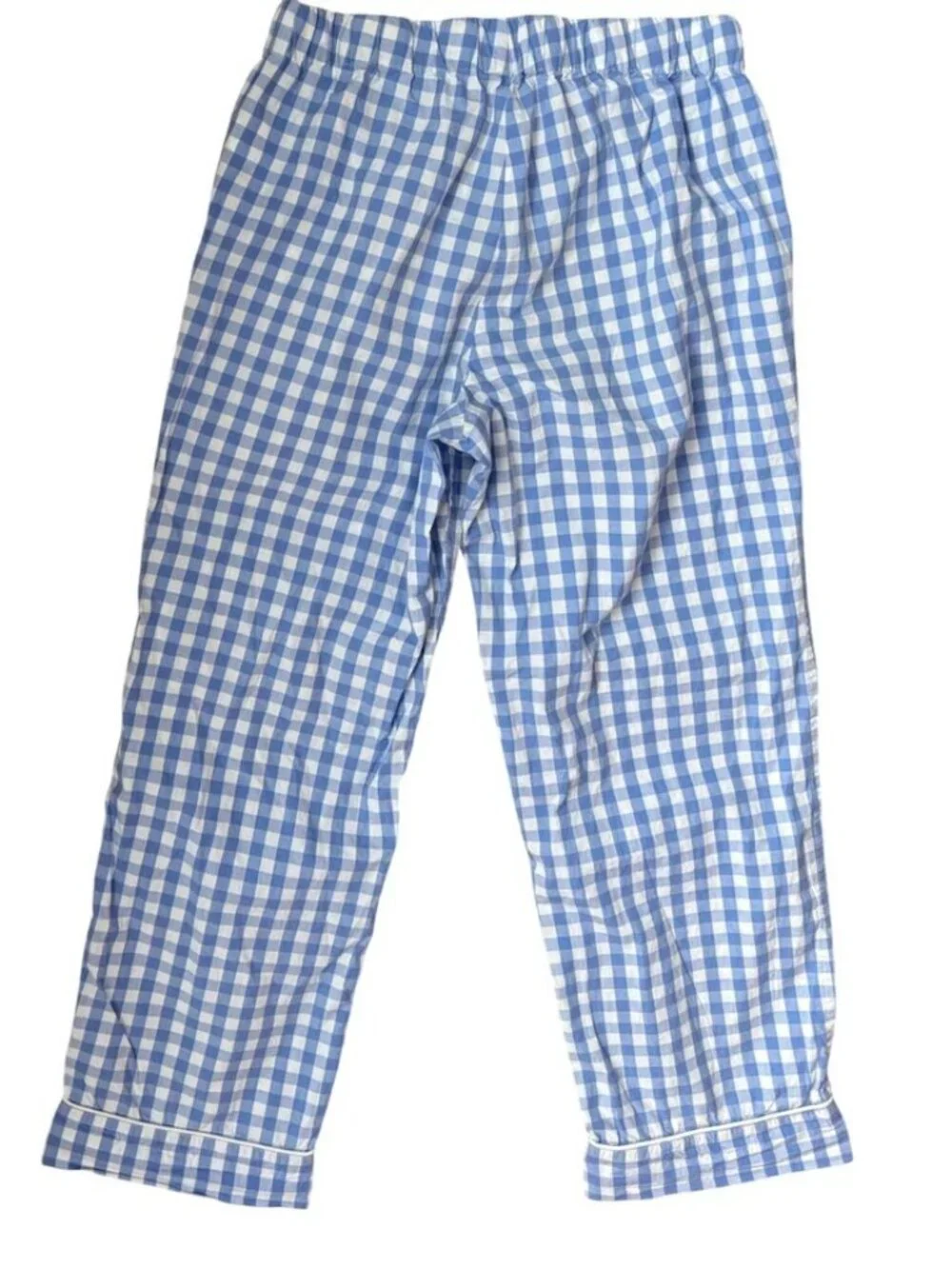 J.Crew Women's Premium Gingham Pajama Set in Cotton-Linen Blend